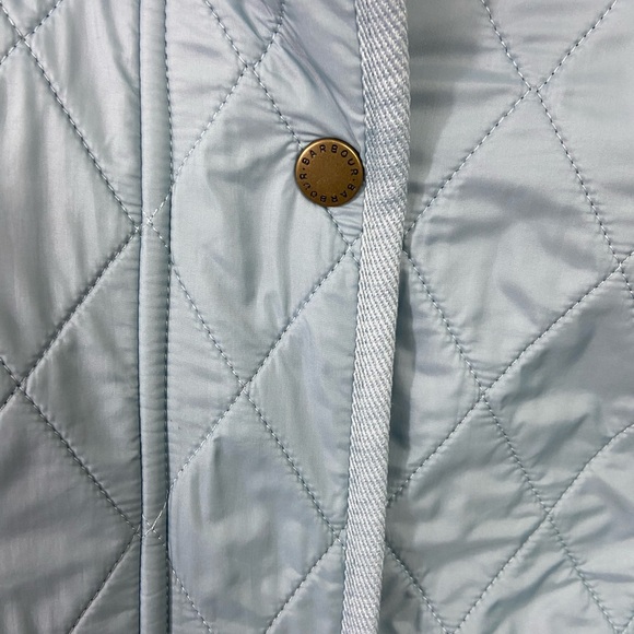 Barbour Flyweight Calvary Quilted Jacket Womens Size US 6 UK 10 Light Blue - Picture 10 of 11